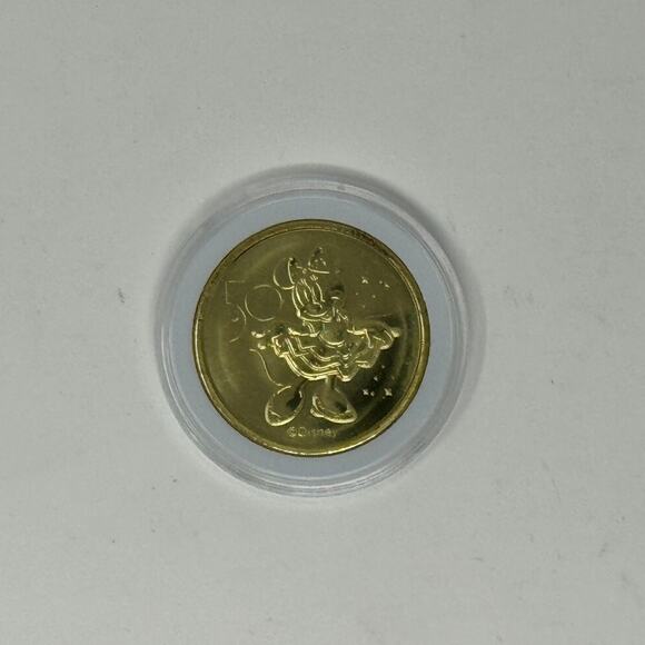 DISNEY 50th Anniversary Gold Medallion Coin Minnie Mouse - Picture 1 of 2